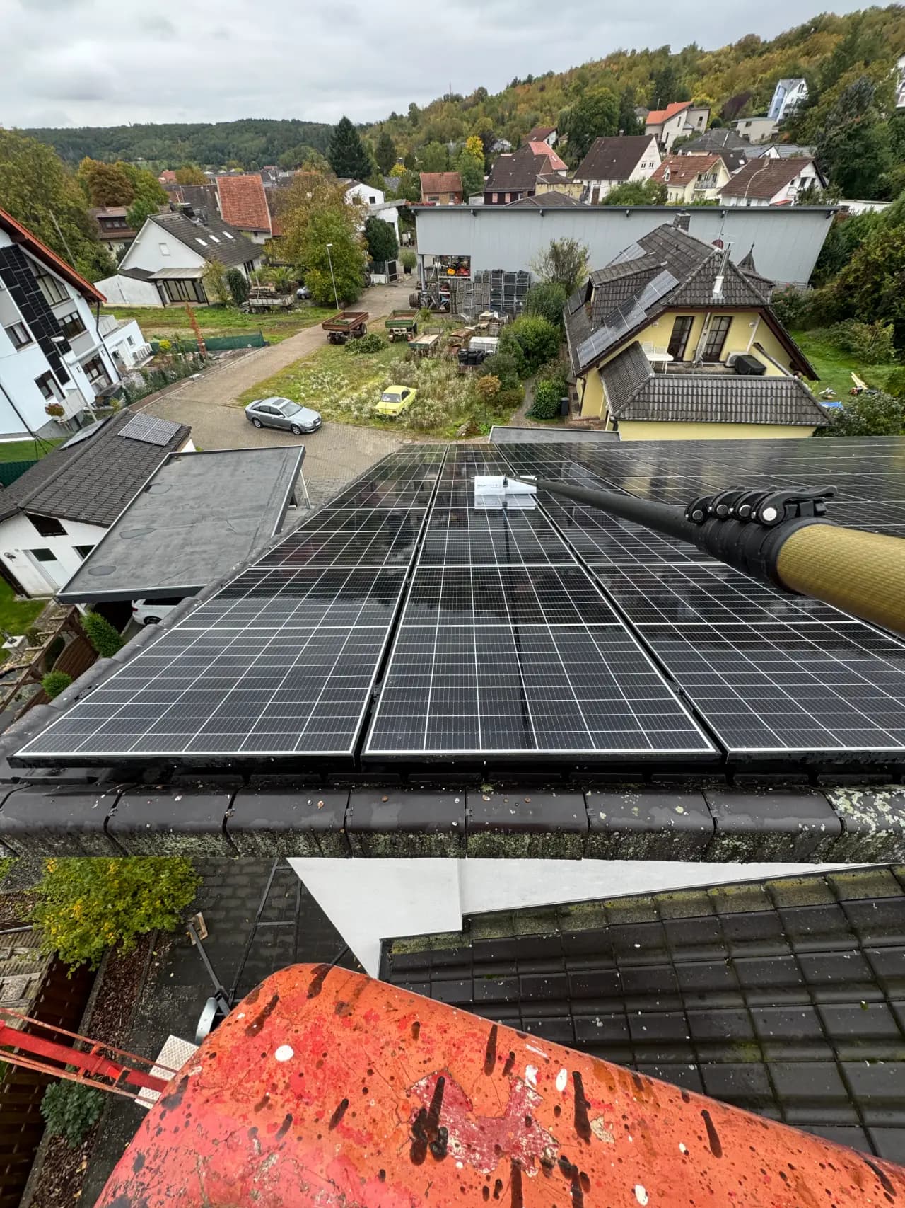Solarreinigung auf dem Dach
